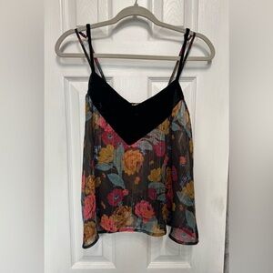 Free People Over It All Lurex floral velvet Cami Women’s Size XS